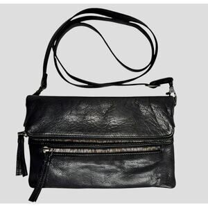 Rare Amsterdam Heritage multi use black leather bag shoulder/waist/crossbody